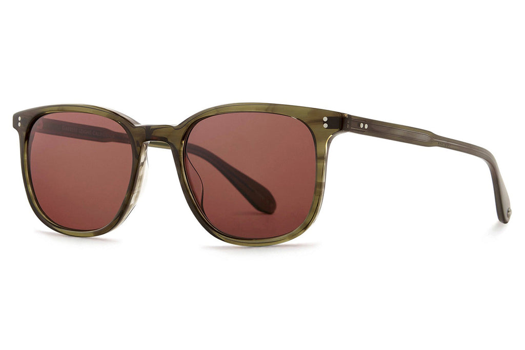 Garrett Leight - Bentley Sunglasses Olive Tortoise with Bordeaux Polar Lenses