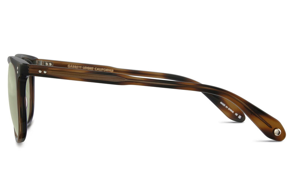 Garrett Leight - Bentley Sunglasses Spotted Brown Shell with Green Lenses