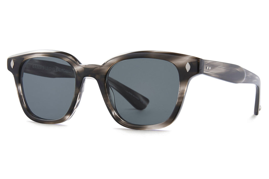 Garrett Leight - Broadway Sunglasses Black Sleet Tortoise with Semi-Flat Pure Blue Smoke Lenses