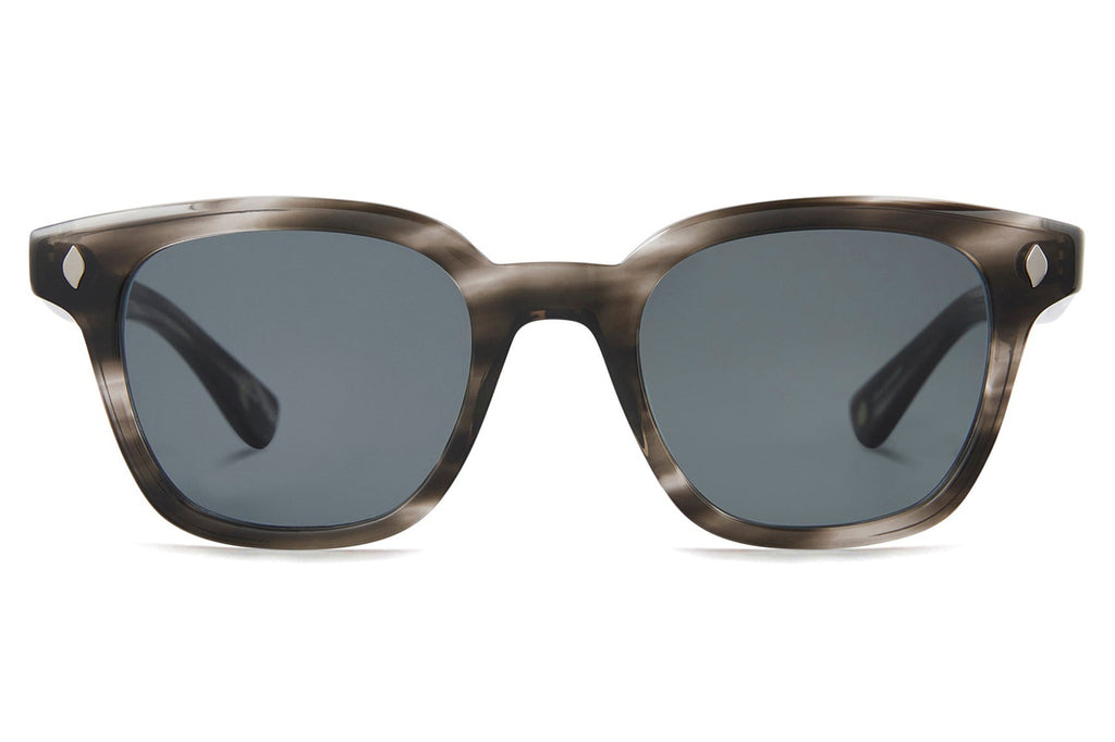 Garrett Leight - Broadway Sunglasses Black Sleet Tortoise with Semi-Flat Pure Blue Smoke Lenses