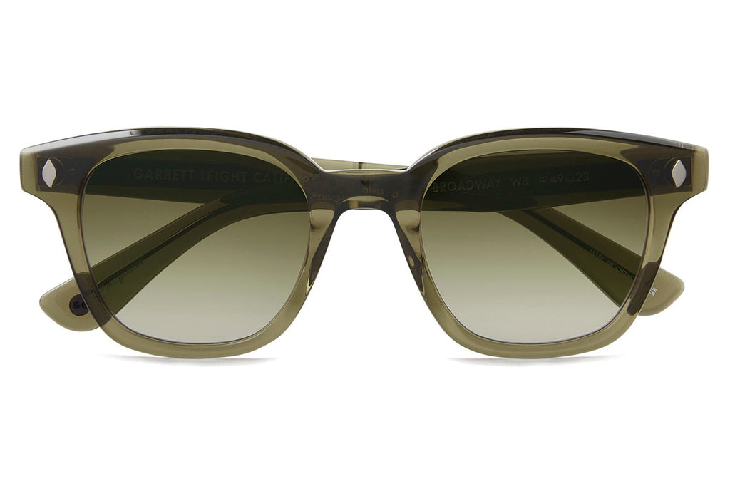 Garrett Leight - Broadway Sunglasses Willow with Semi-Flat Olive Gradient Lenses