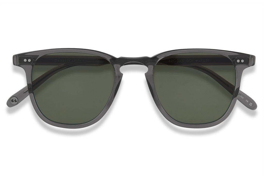 Garrett Leight - Brooks Sunglasses Grey Crystal with Semi-Flat Pure G15 Lenses