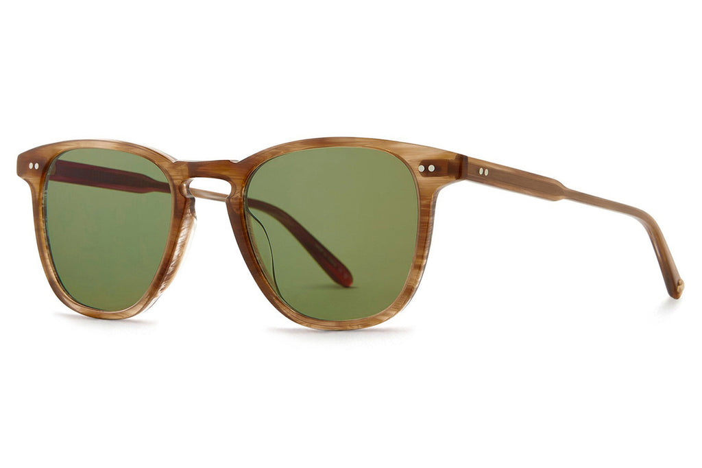 Garrett Leight - Brooks Sunglasses Pacific Teak with Semi-Flat Pure Green Lenses