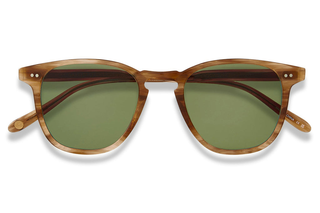 Garrett Leight - Brooks Sunglasses Pacific Teak with Semi-Flat Pure Green Lenses