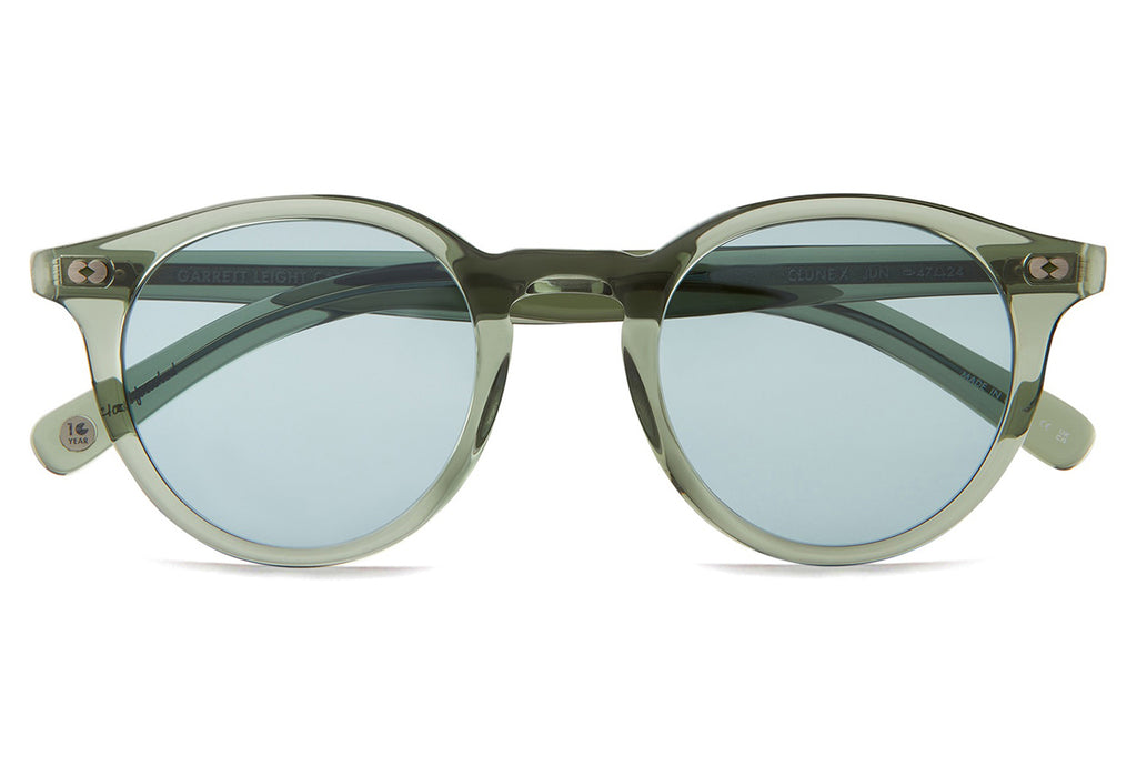 Garrett Leight - Clune X Sunglasses Juniper with Pure Blue Lenses