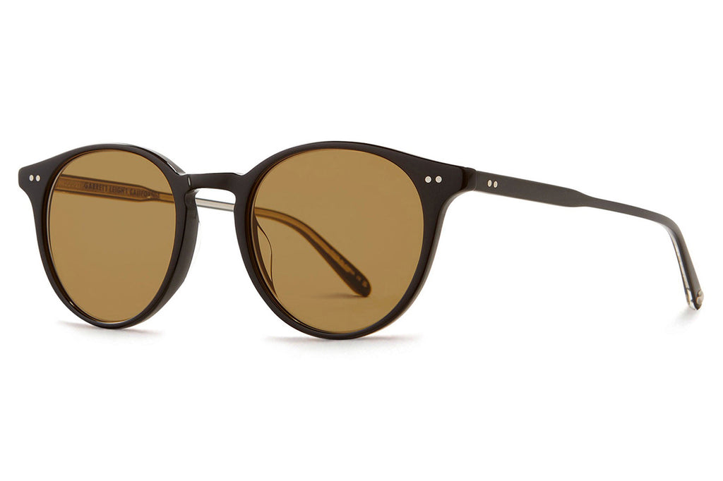 Garrett Leight - Clune Sunglasses Black with Semi-Flat Pure Maple Lenses