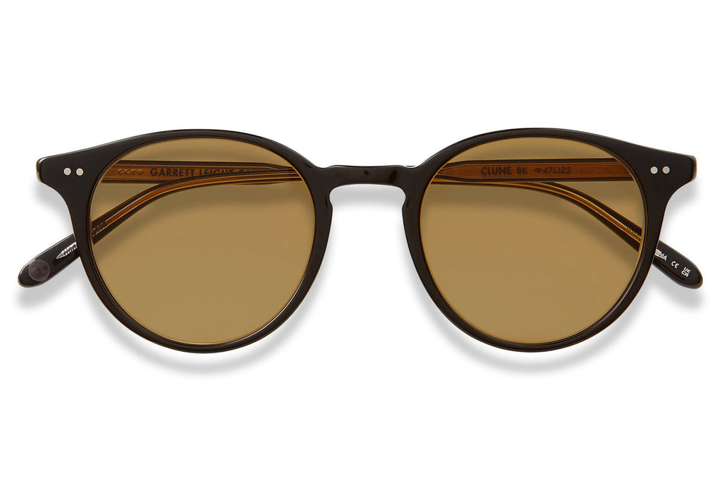 Garrett Leight - Clune Sunglasses Black with Semi-Flat Pure Maple Lenses