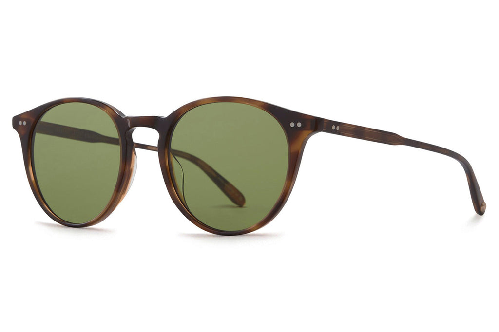 Garrett Leight - Clune Sunglasses Spotted Brown Shell with Semi-Flat Pure Green Lenses