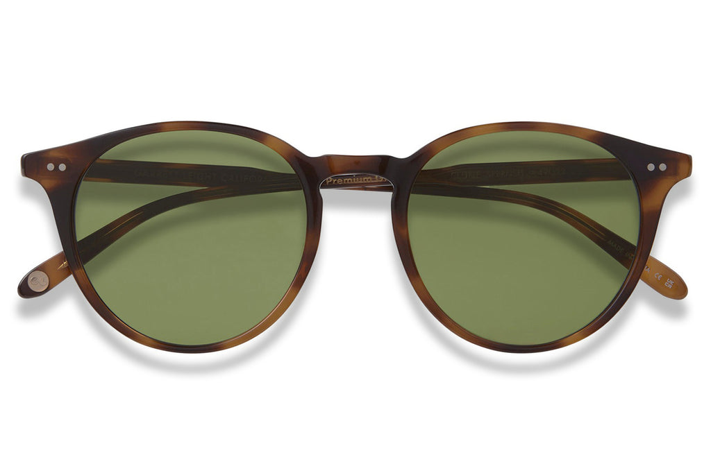 Garrett Leight - Clune Sunglasses Spotted Brown Shell with Semi-Flat Pure Green Lenses