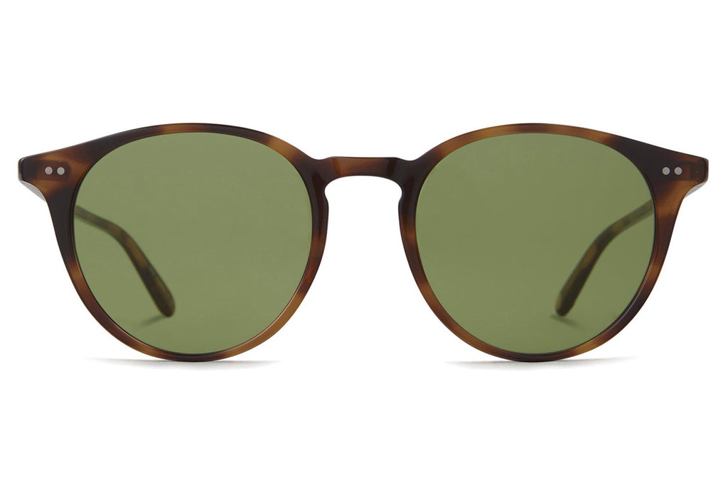 Garrett Leight - Clune Sunglasses Spotted Brown Shell with Semi-Flat Pure Green Lenses