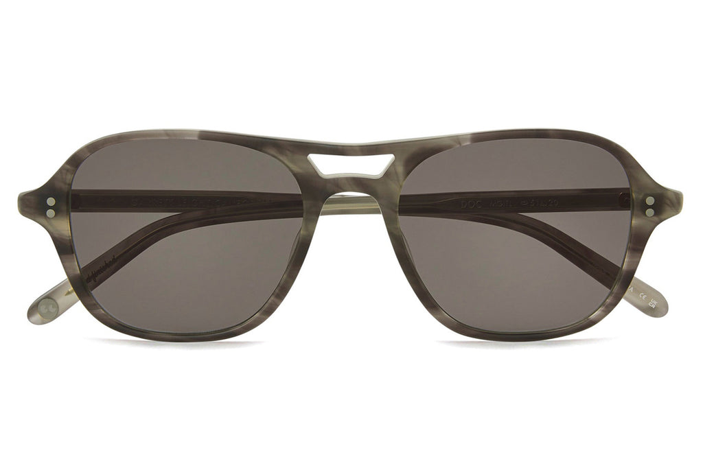 Garrett Leight - Doc Sunglasses Matte G.I. Tortoise Laminate with Semi-Flat Grey Lenses