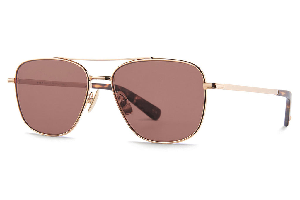 Garrett Leight - El Capitan Sunglasses Gold-Agate Tortoise with Semi-Flat Bordeaux Polar Lenses