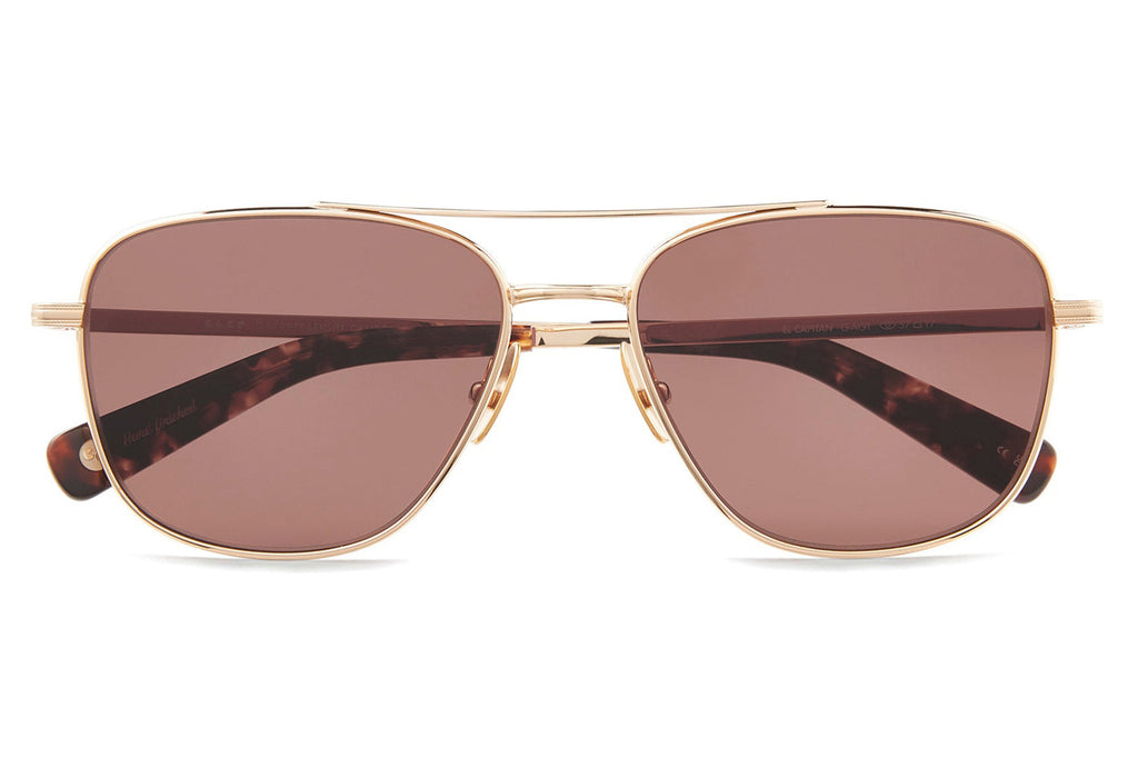 Garrett Leight - El Capitan Sunglasses Gold-Agate Tortoise with Semi-Flat Bordeaux Polar Lenses