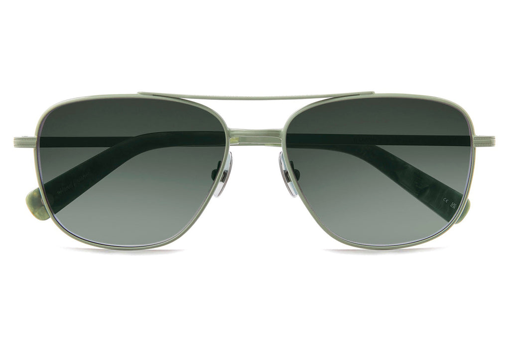 Garrett Leight - El Capitan Sunglasses Sage-Jade Tortoise with Semi-Flat Blue Moon Gradient Lenses