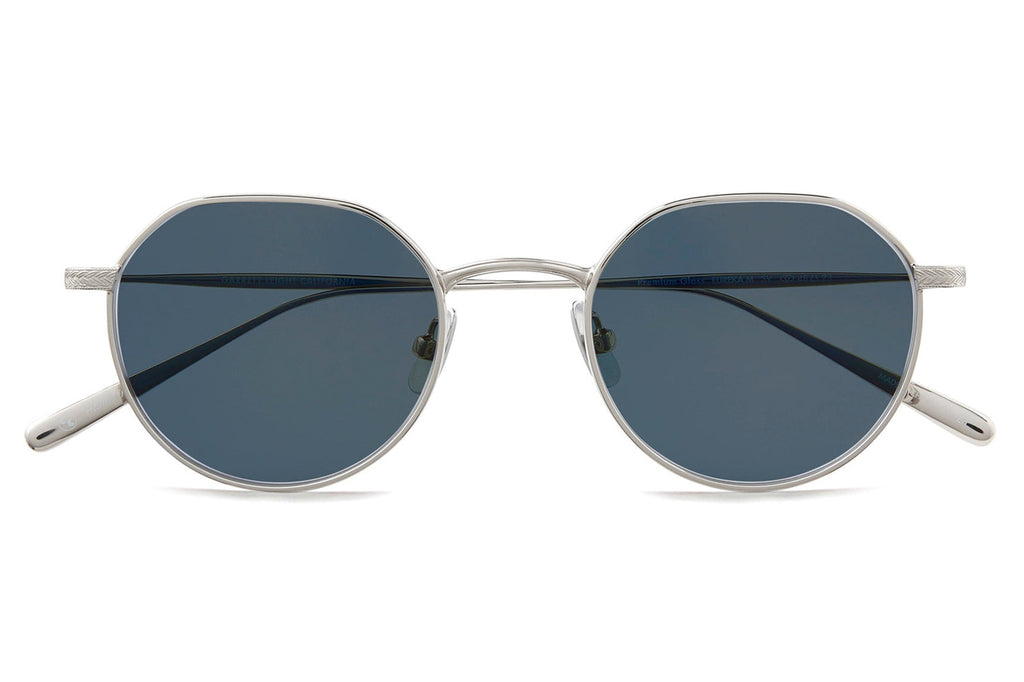 Garrett Leight - Eureka M Sunglasses Silver with Pure Adriatic Blue Lenses