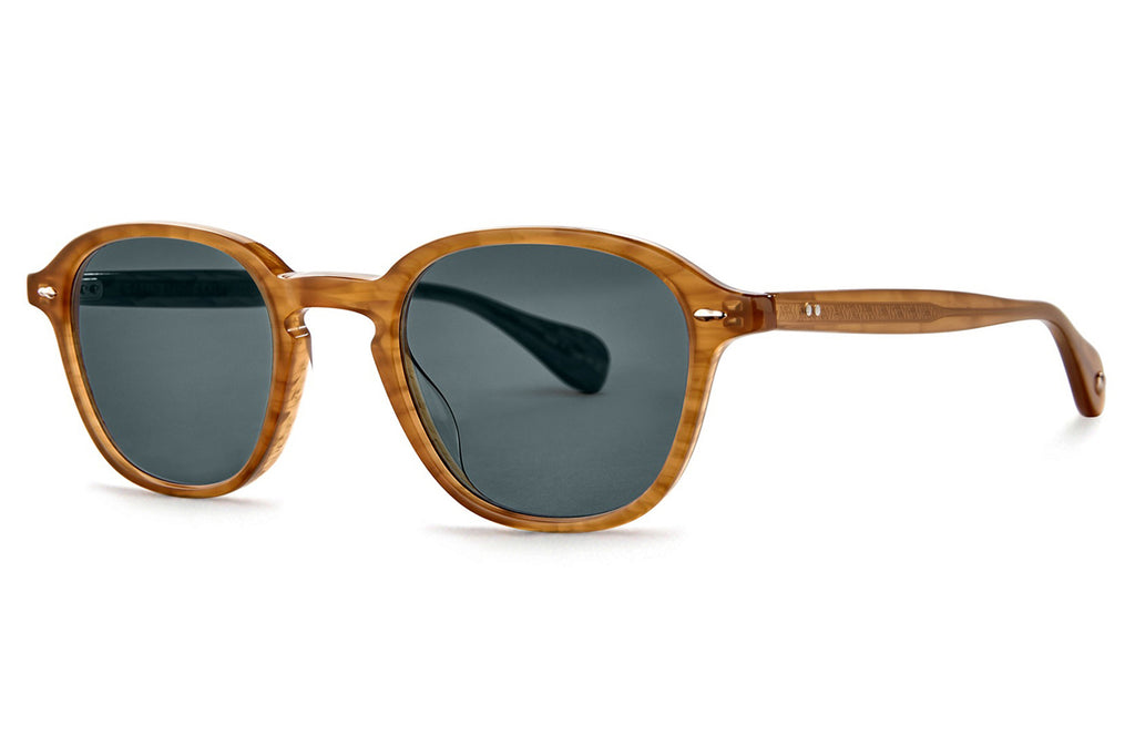 Garrett Leight - Gilbert Sunglasses Butterscotch with Pure Blue Lenses