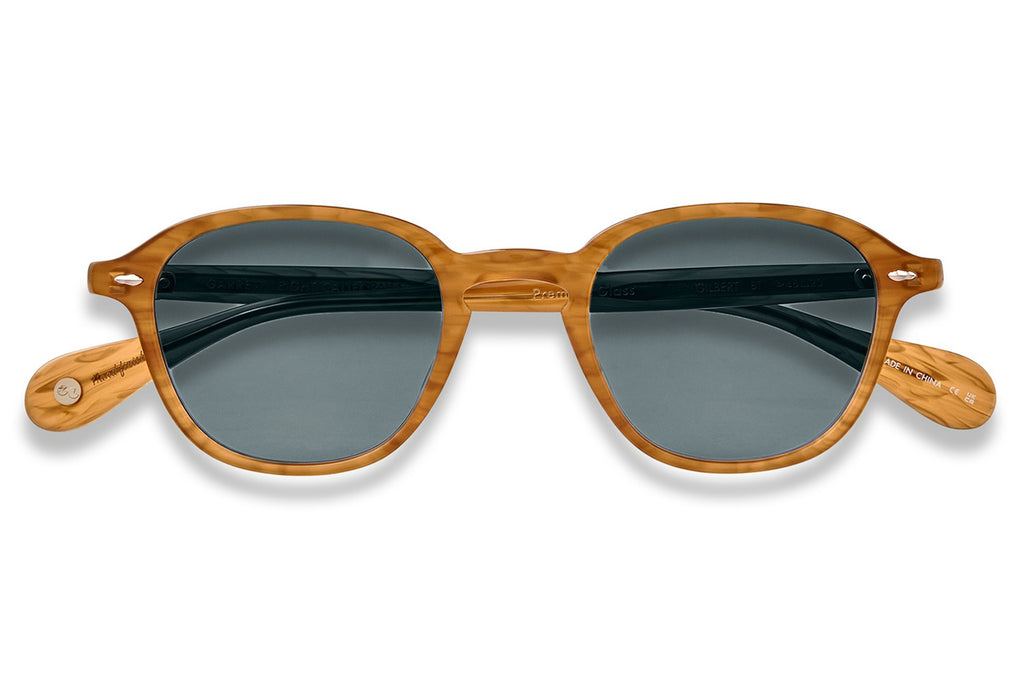 Garrett Leight - Gilbert Sunglasses Butterscotch with Pure Blue Lenses