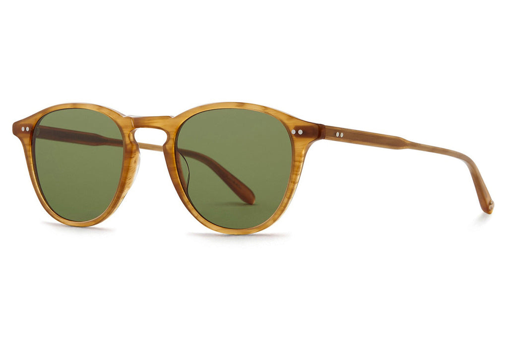 Garrett Leight - Hampton Sunglasses Butterscotch with Semi-Flat Pure Green Lenses