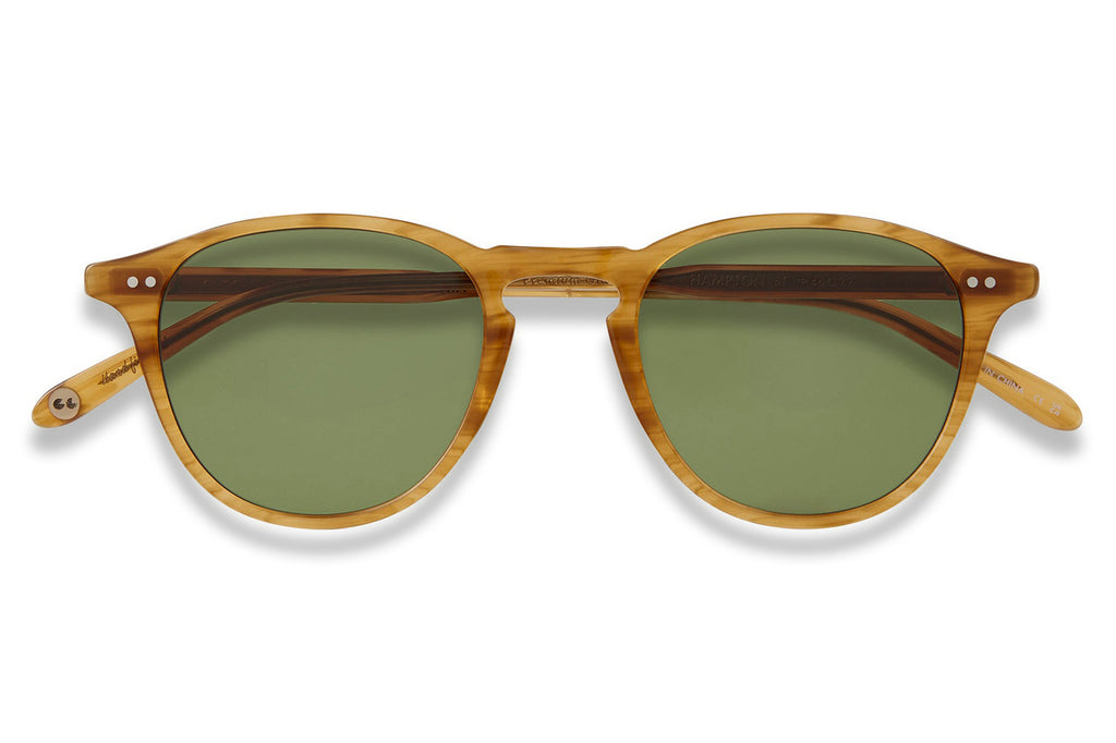 Garrett Leight - Hampton Sunglasses Butterscotch with Semi-Flat Pure Green Lenses