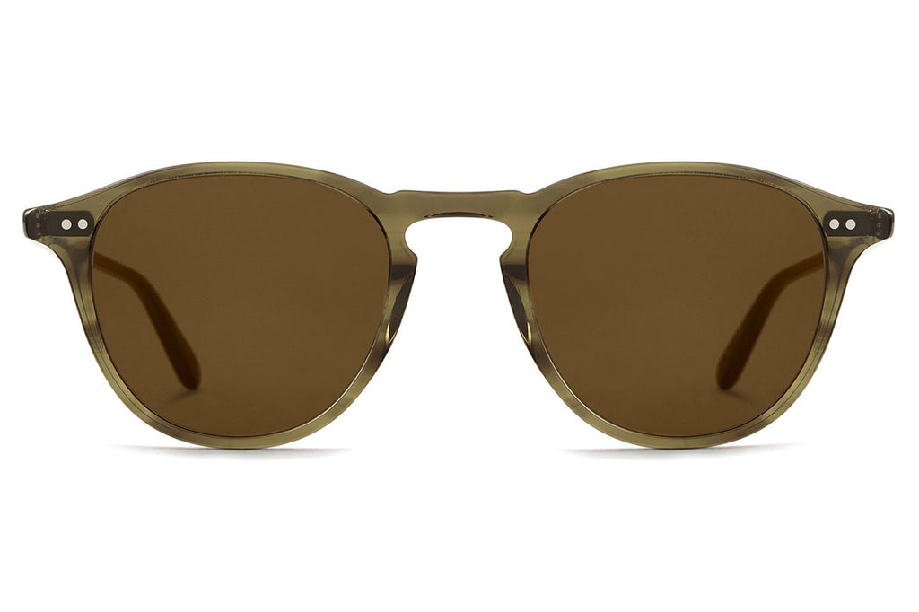 Garrett Leight - Hampton Sunglasses Olive Tortoise with Semi-Flat Pure Coffee Lenses