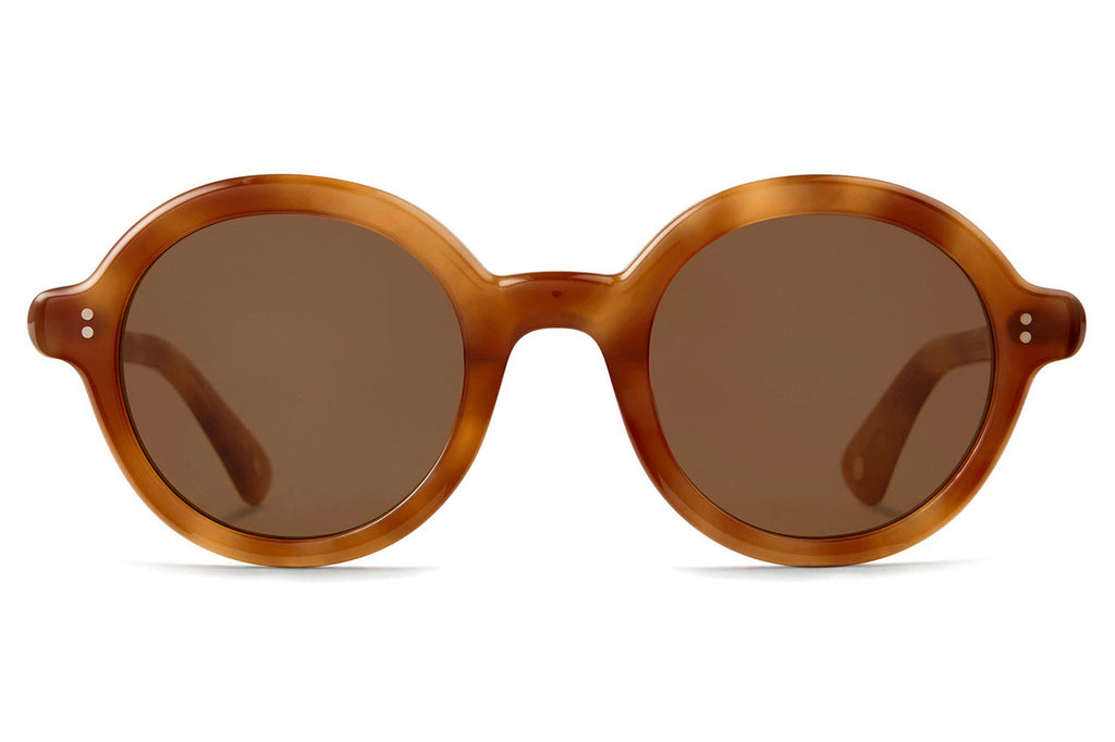 Garrett Leight - Julien Sunglasses Ember Tortoise with Semi-Flat Oak Lenses