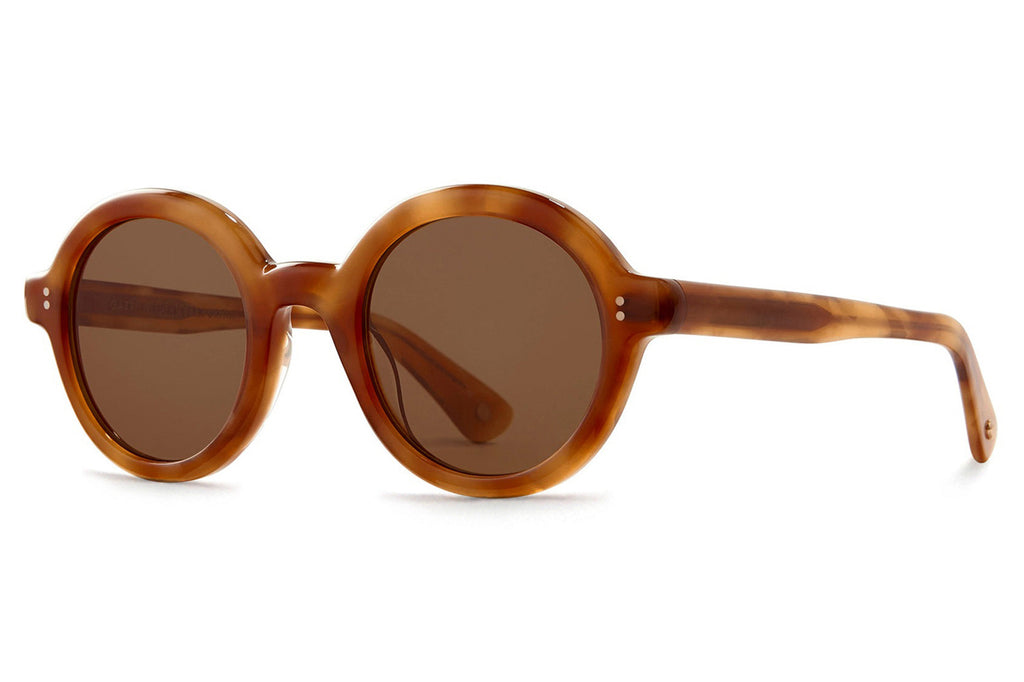 Garrett Leight - Julien Sunglasses Ember Tortoise with Semi-Flat Oak Lenses