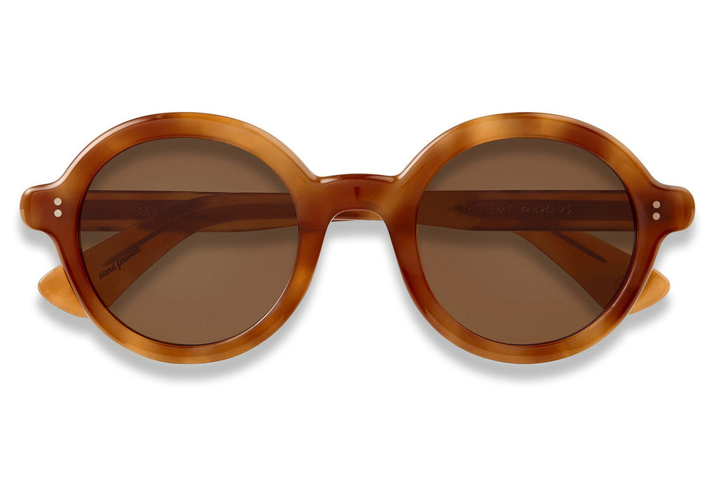 Garrett Leight - Julien Sunglasses Ember Tortoise with Semi-Flat Oak Lenses