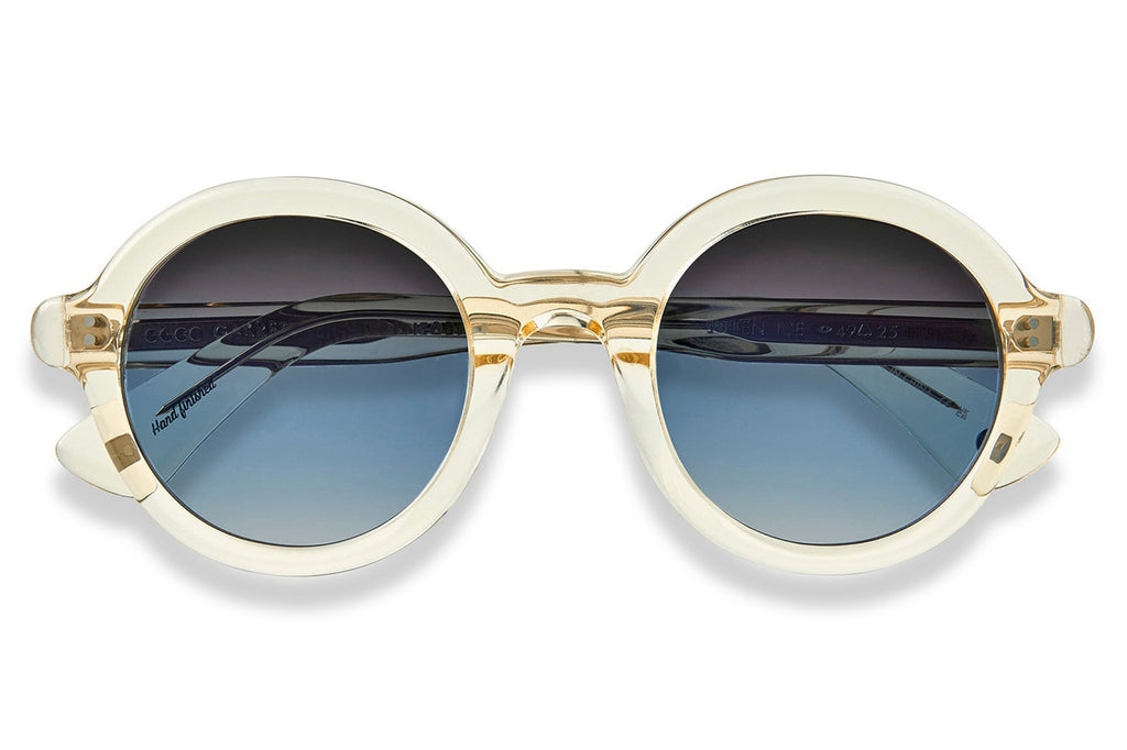 Garrett Leight - Julien Sunglasses Ice with Semi-Flat Sapphire Gradient Lenses