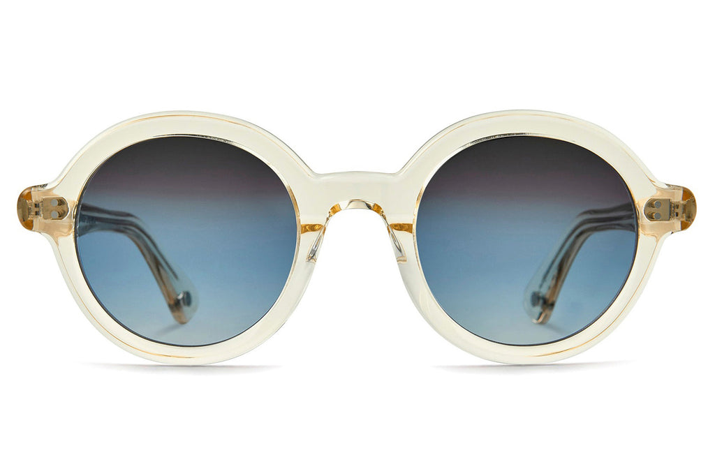 Garrett Leight - Julien Sunglasses Ice with Semi-Flat Sapphire Gradient Lenses