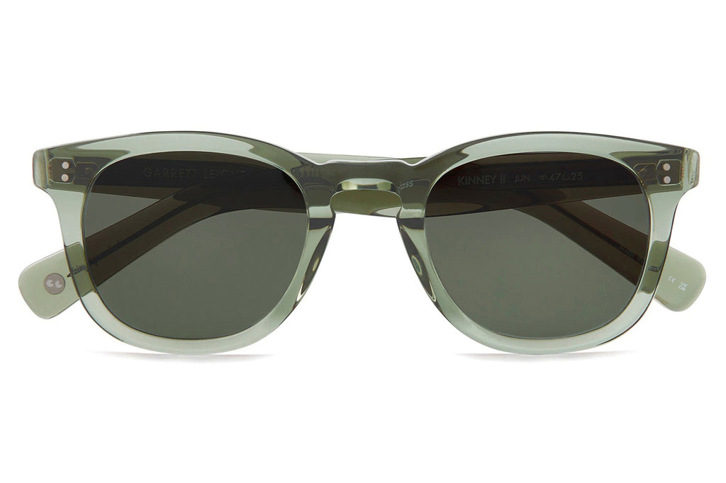 Garrett Leight - Kinney II Sunglasses Juniper with Semi-Flat Pure G15 Lenses