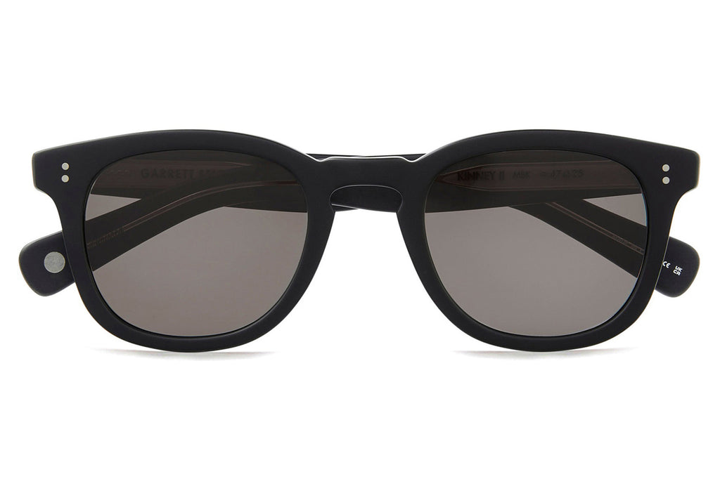 Garrett Leight - Kinney II Sunglasses Matte Black with Semi-Flat Pure Grey Polar Lenses