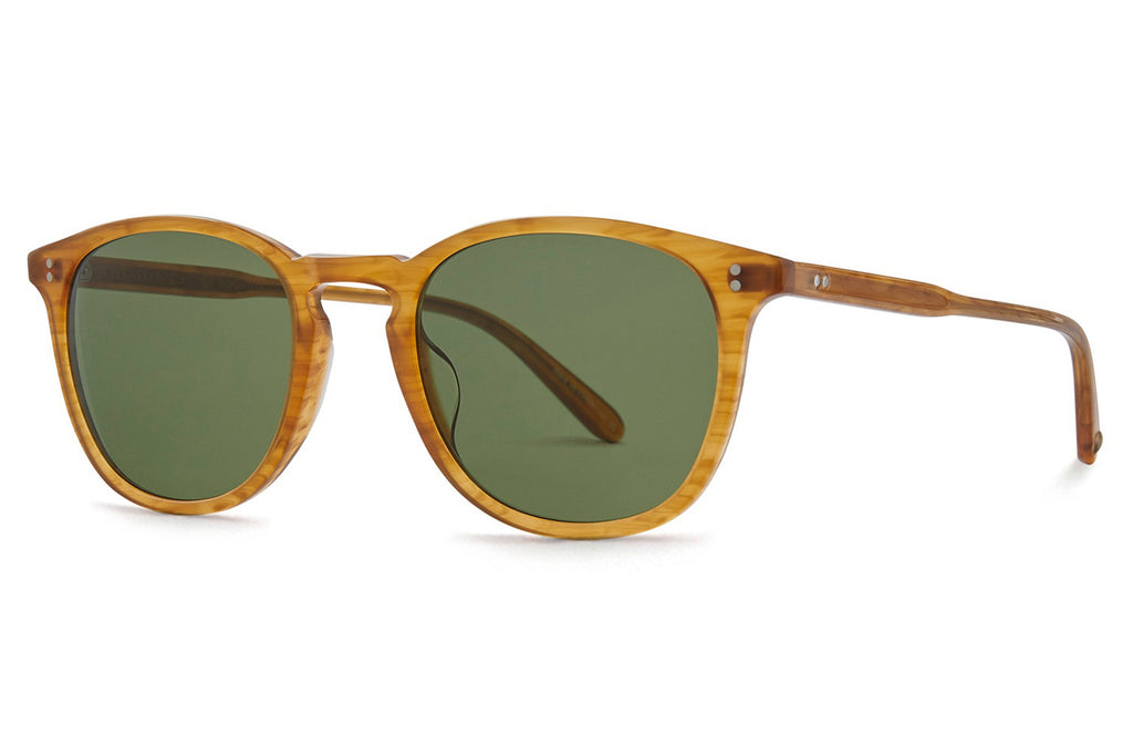 Garrett Leight - Kinney Sunglasses Butterscotch with Semi-Flat Pure Green Polar Lenses