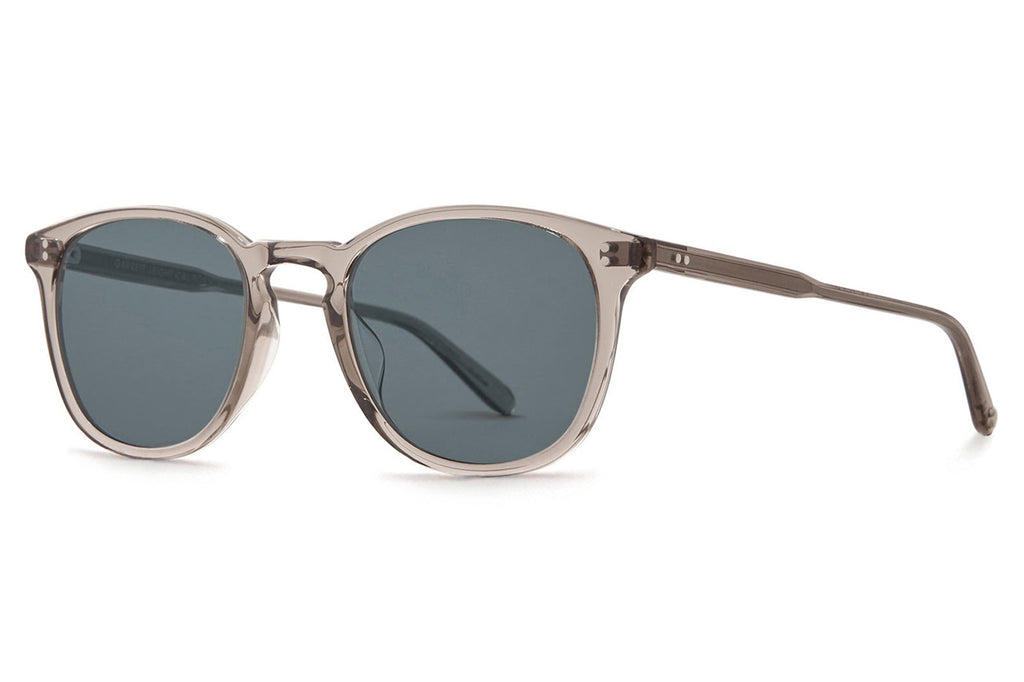 Garrett Leight - Kinney Sunglasses Clay Crystal with Semi-Flat Pure Indigo Polar Lenses