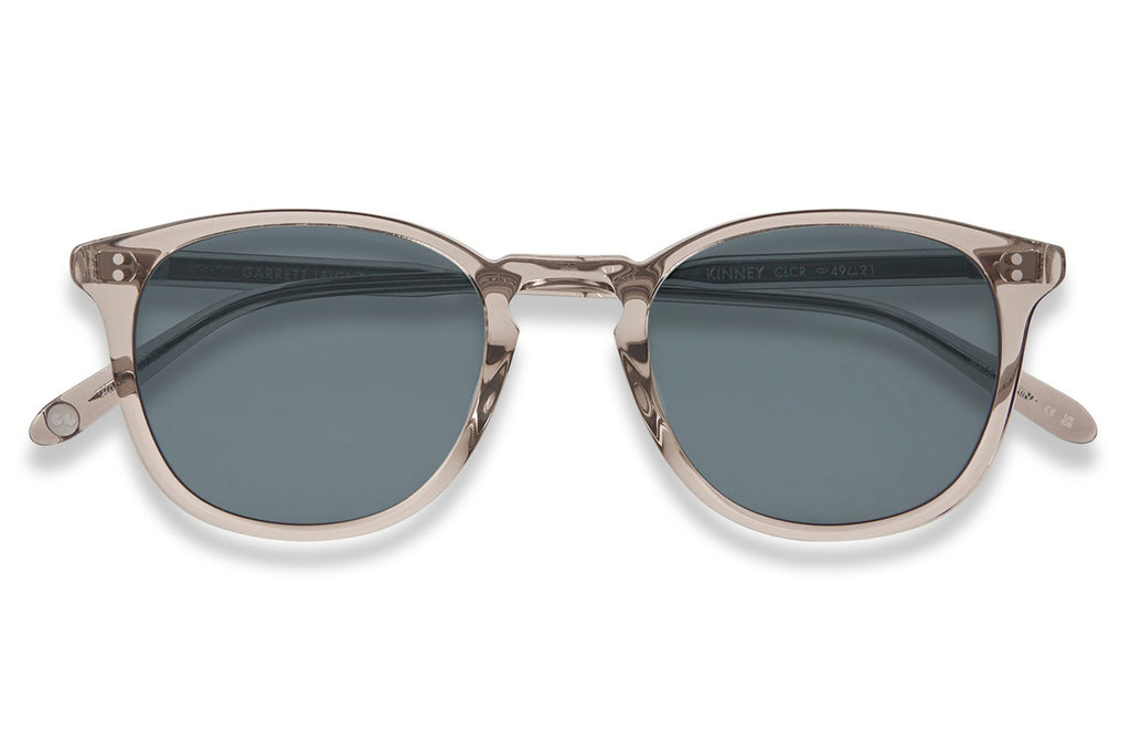 Garrett Leight - Kinney Sunglasses Clay Crystal with Semi-Flat Pure Indigo Polar Lenses