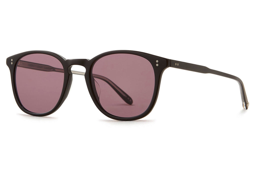 Garrett Leight - Kinney Sunglasses Matte Black with Semi-Flat Pure Acai Polar Lenses