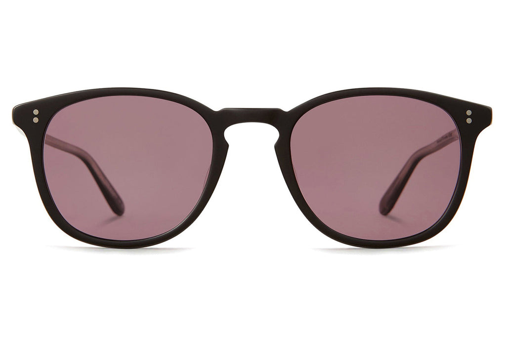 Garrett Leight - Kinney Sunglasses Matte Black with Semi-Flat Pure Acai Polar Lenses