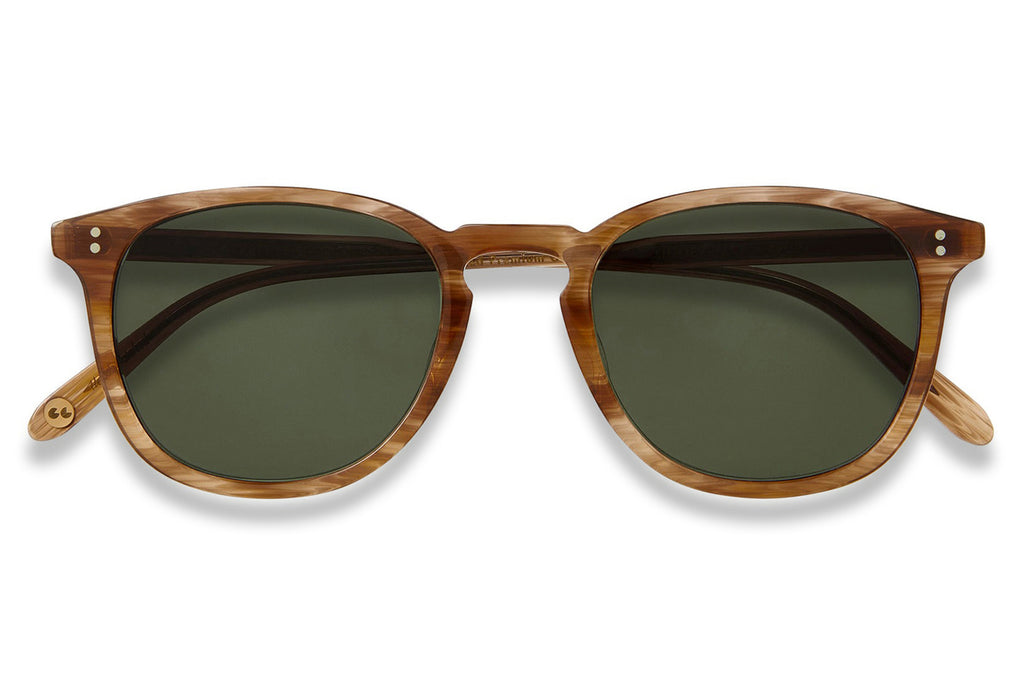 Garrett Leight - Kinney Sunglasses Pacific Teak with Semi-Flat Pure G15 Polar Lenses