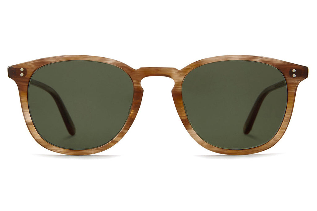 Garrett Leight - Kinney Sunglasses Pacific Teak with Semi-Flat Pure G15 Polar Lenses