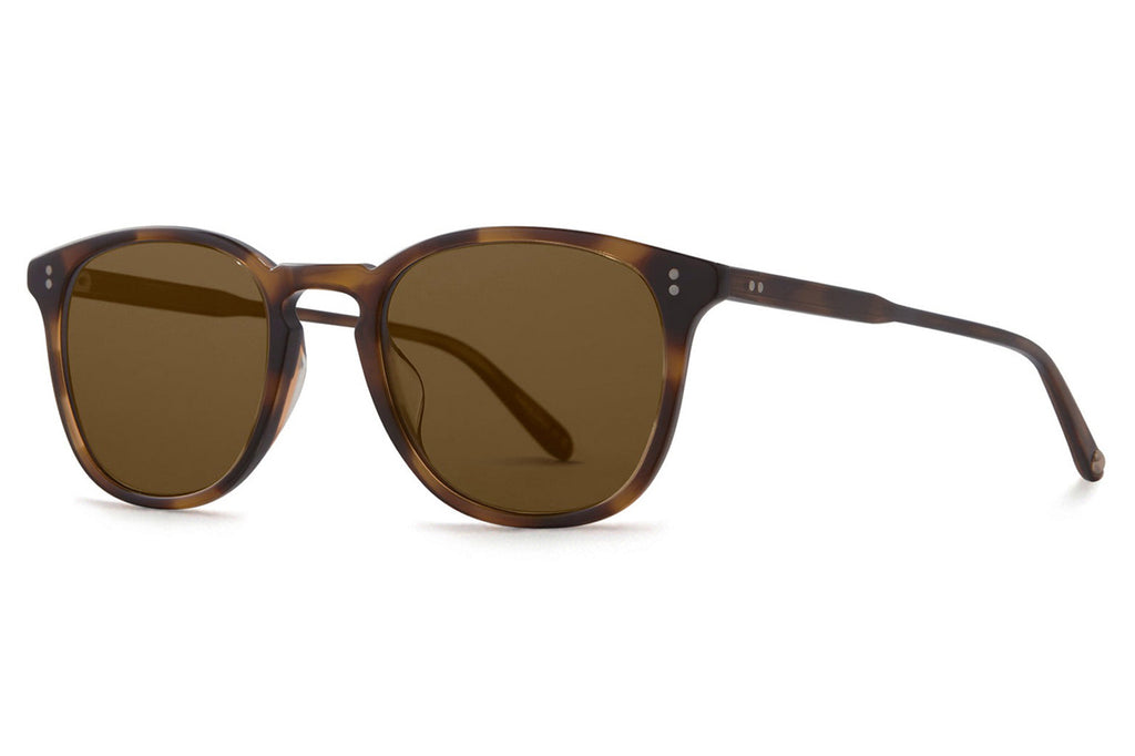 Garrett Leight - Kinney Sunglasses Spotted Brown Shell with Semi-Flat Pure Coffee Polar Lenses