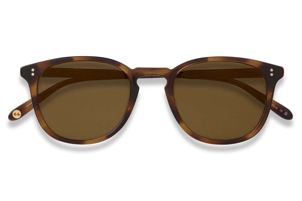 Garrett Leight - Kinney Sunglasses Spotted Brown Shell with Semi-Flat Pure Coffee Polar Lenses