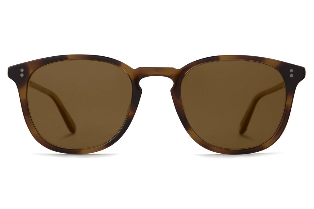 Garrett Leight - Kinney Sunglasses Spotted Brown Shell with Semi-Flat Pure Coffee Polar Lenses