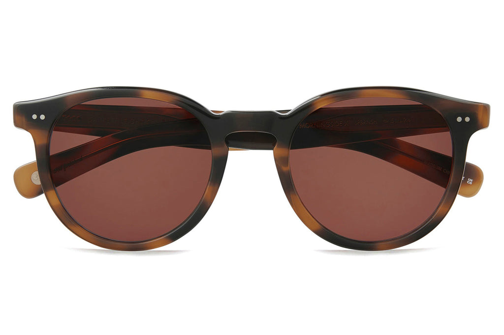 Garrett Leight -Morningside X Sunglasses Spotted Brown Shell with Auburn Lenses