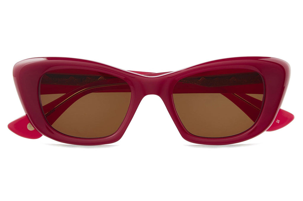 Garrett Leight - Sierra Sunglasses Amulet Red with Oak Lenses