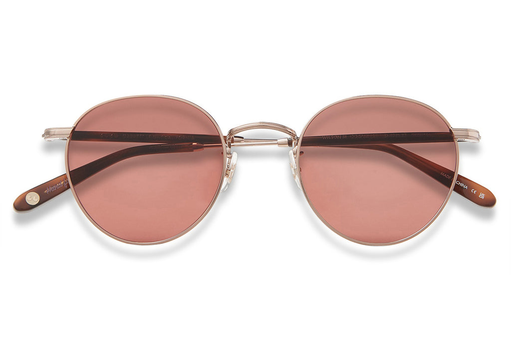 Garrett Leight - Wilson M Sunglasses Copper-Spotted Brown Shell with Semi-Flat Pure Rosewood Lenses