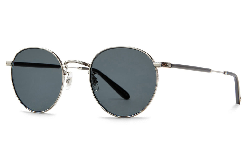 Garrett Leight - Wilson M Sunglasses Silver-Black with Semi-Flat Pure Blue Smoke Lenses