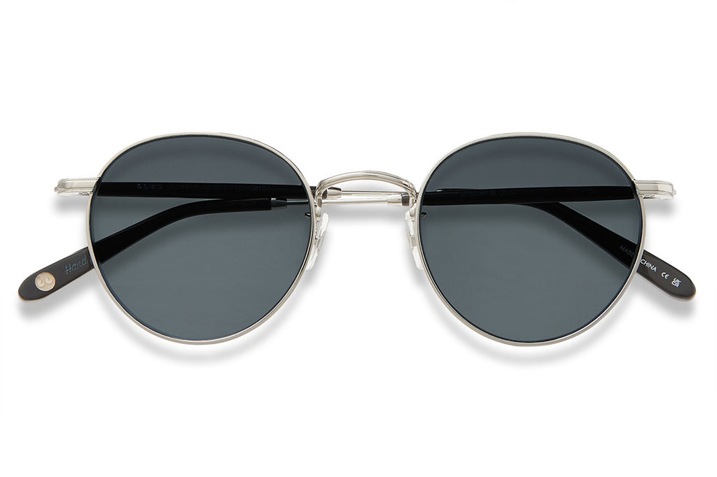 Garrett Leight - Wilson M Sunglasses Silver-Black with Semi-Flat Pure Blue Smoke Lenses