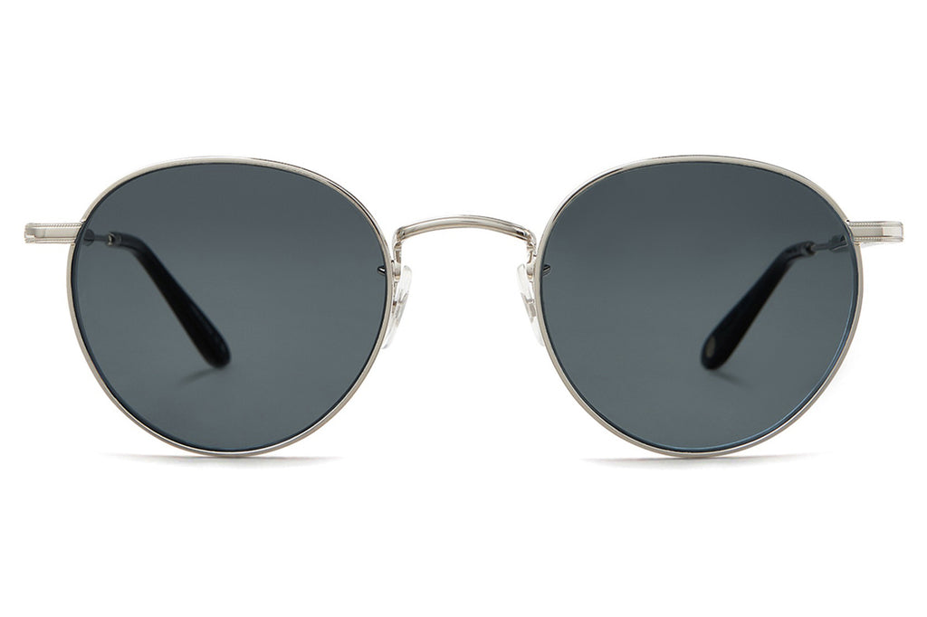 Garrett Leight - Wilson M Sunglasses Silver-Black with Semi-Flat Pure Blue Smoke Lenses