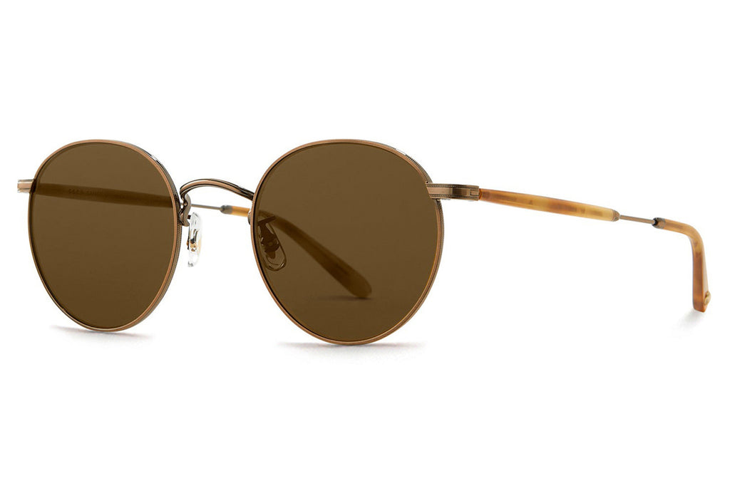 Garrett Leight - Wilson M Sunglasses Ember Tortoise-Antique Gold with Semi-Flat Pure Coffee Lenses