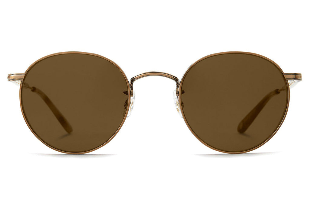 Garrett Leight - Wilson M Sunglasses Ember Tortoise-Antique Gold with Semi-Flat Pure Coffee Lenses