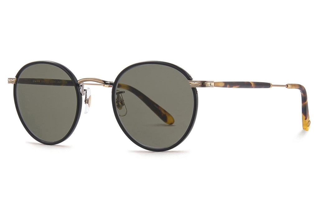 Garrett Leight - Wilson Sunglasses Matte Black-Matte Spotted Tortoise with Pure Grey Glass Lenses